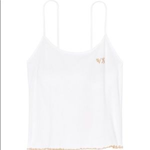 Victoria’s Secret Gold Trim Ruffled Edge Cami.
